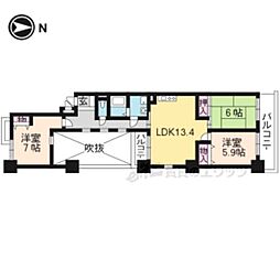 せんぼん有彩館 6階3LDKの間取り