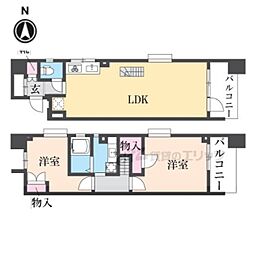 アルス四条室町D-style 2LDKの間取図画像
