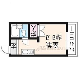 ハイツ村岡 ワンルームの間取図画像