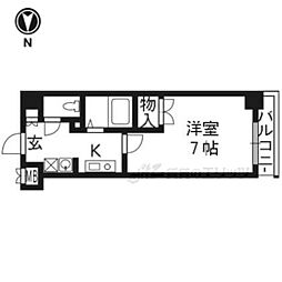 ベラジオ御所東 1Kの間取図画像