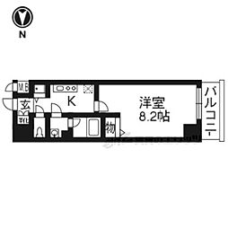 京都地下鉄東西線 二条駅 徒歩7分の賃貸マンション 3階1Kの間取り