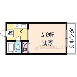 京阪本線 出町柳駅 バス10分 錦林車庫前下車 徒歩7分の賃貸マンション 3階1Kの間取り
