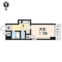 エステムコート御所南 1Kの間取図画像