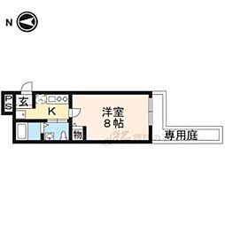 サントス堀川紫明 1階1Kの間取り