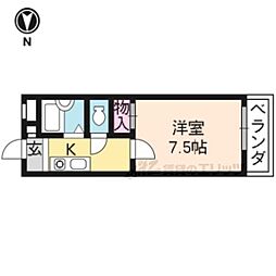 エスティ21 1Kの間取図画像