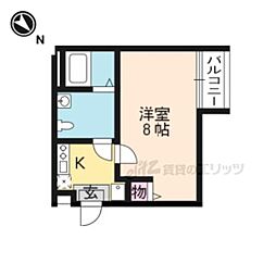 Sunrich西陣 1Kの間取図画像