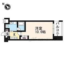 レジディア洛北 1Kの間取図画像