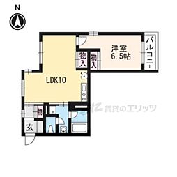 第二下堤谷口マンション 1LDKの間取図画像