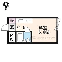 デジデンス宝ケ池 ワンルームの間取図画像