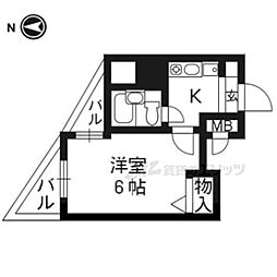 エスリード京都駅前 1Kの間取図画像