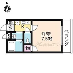 ファミールキタヤマ 1Kの間取図画像