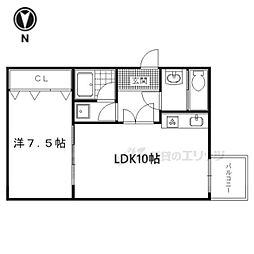 レヴィア北山北山シキシママンション 1LDKの間取図画像
