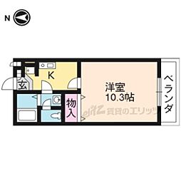 コゥジィー・コート 1Kの間取図画像