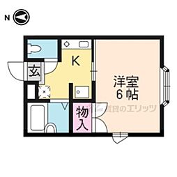 小華マンション 1Kの間取図画像