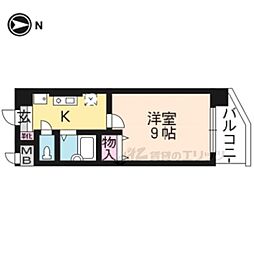 ハウスセゾン朱雀大路 1Kの間取図画像