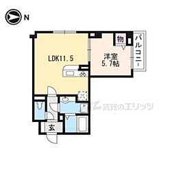レジデンス京都洛央 1LDKの間取図画像