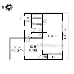万栄ビル 1LDKの間取図画像