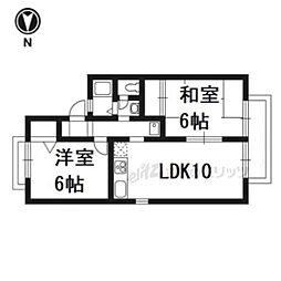 ターンドール西野2 2LDKの間取図画像