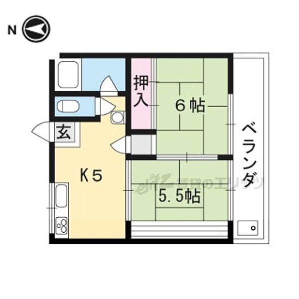 出町マンション 201｜京都府京都市左京区田中上柳町(賃貸マンション2K・2階・31.00㎡)の写真 その2