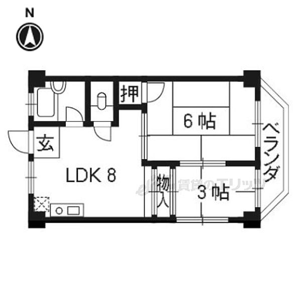 京都府京都市伏見区深草下川原町(賃貸マンション2DK・4階・30.00㎡)の写真 その2