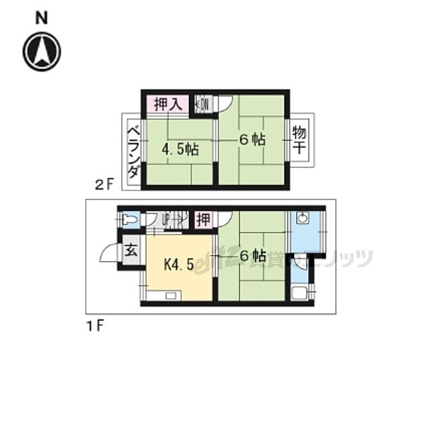 京都府京都市山科区音羽珍事町(賃貸一戸建3DK・1階・43.32㎡)の写真 その2