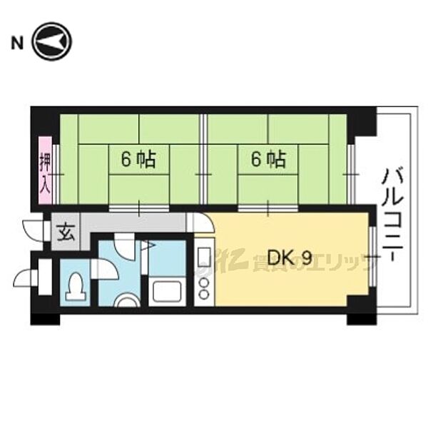 サンサーラ21 107｜京都府京都市山科区東野片下リ町(賃貸マンション2LDK・1階・51.05㎡)の写真 その2