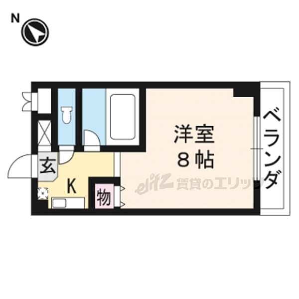 カルテットＫＯＢＯＲＩ　Ａ棟 408｜滋賀県大津市大江８丁目(賃貸マンション1K・4階・25.30㎡)の写真 その2