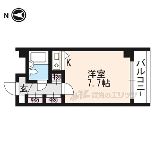 パレみささぎ佐わらび 302｜京都府京都市山科区御陵鳥ノ向町(賃貸マンション1K・3階・17.36㎡)の写真 その2