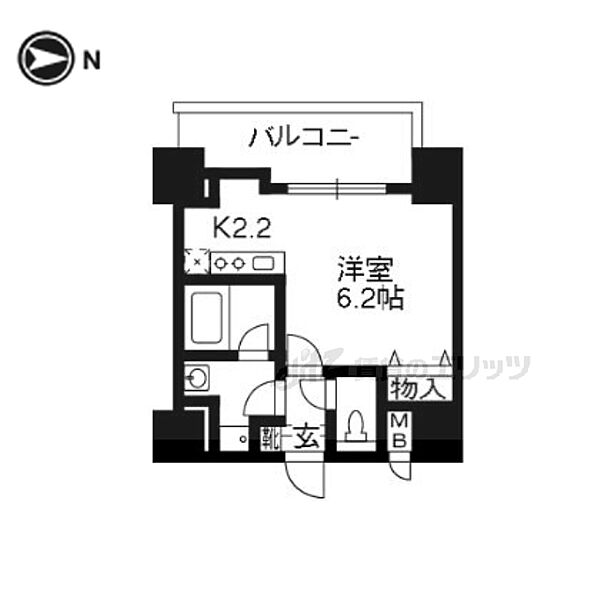 京都府京都市下京区小泉町(賃貸マンション1K・3階・23.72㎡)の写真 その2