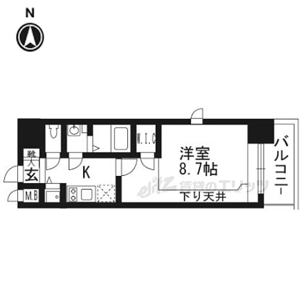 京都府京都市南区東九条河西町(賃貸マンション1K・3階・26.70㎡)の写真 その2