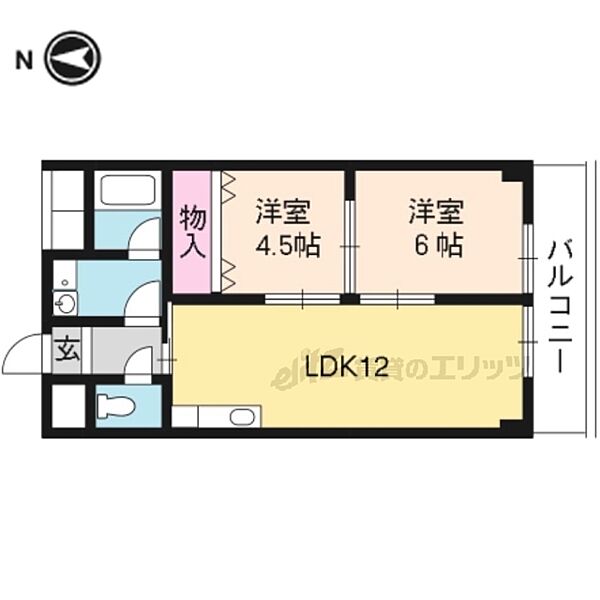 Ｒｏｓｅ音羽川 101｜京都府京都市山科区東野北井ノ上町(賃貸マンション2DK・1階・48.87㎡)の写真 その2