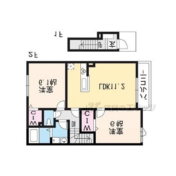 滋賀県大津市見世２丁目(賃貸アパート2LDK・2階・57.64㎡)の写真 その2