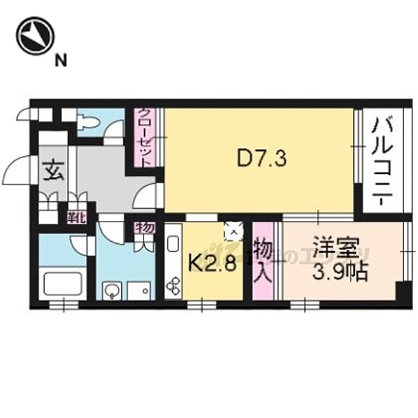 京都府京都市東山区進之町(賃貸マンション1LDK・2階・40.11㎡)の写真 その2