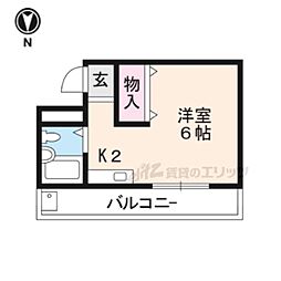 ＮｏｒｔｅＭｕ1 3階1Kの間取り