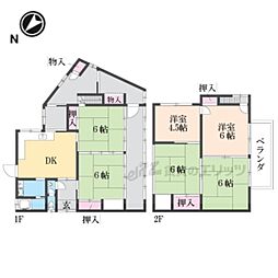 JR湖西線 大津京駅 徒歩14分の賃貸一戸建て 1階6DKの間取り