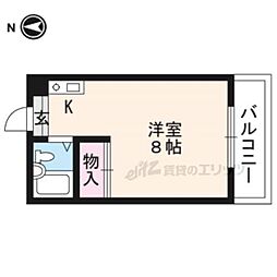 JR東海道・山陽本線 京都駅 徒歩20分の賃貸マンション 2階1Kの間取り