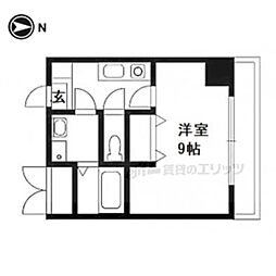 ＬＡＣＡＳＡ山科 3階1Kの間取り