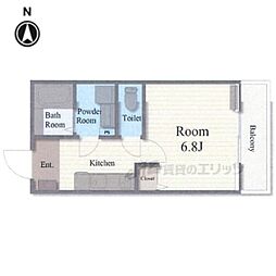 京都地下鉄東西線 椥辻駅 徒歩6分の賃貸アパート 1階1Kの間取り