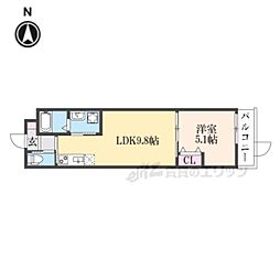京都地下鉄東西線 椥辻駅 徒歩9分の賃貸アパート 3階1LDKの間取り