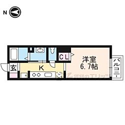 CMM京都駅前 1Kの間取図画像