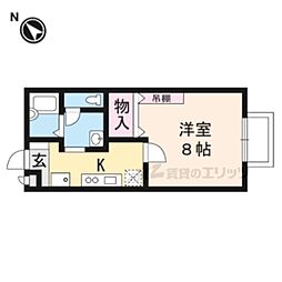 セジュール鴨土 1Kの間取図画像