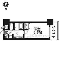 プレサンス京都四条河原町ネクステージ 1Kの間取図画像