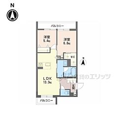 シャーメゾン鏡山 2LDKの間取図画像