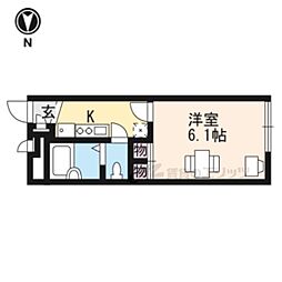 レオパレスマメゾン2 1Kの間取図画像