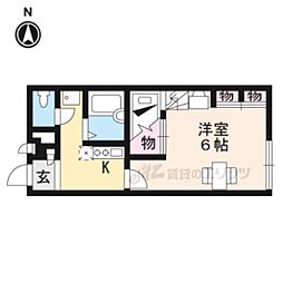 レオパレスヤングフォレストB 1Kの間取図画像
