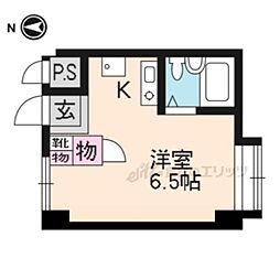 Dyu北白川 ワンルームの間取図画像