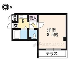 サキゾーメゾン竹鼻 1Kの間取図画像