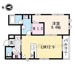 グリシーヌ丸太町 1LDKの間取図画像