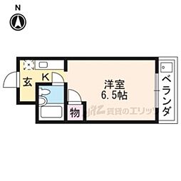 ラファエル岡崎 1Kの間取図画像