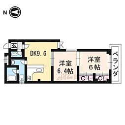 シャルル大津 2LDKの間取図画像
